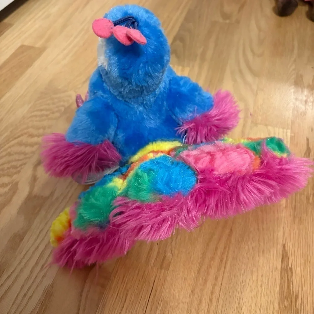 Wild Republic Plush Peacock Stuffed Animal Bird Rainbow Tail Feathers 10”